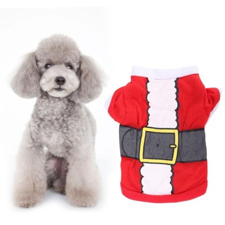 Polyester Santa Weihnachtsmann Muster weiche bequeme Haustier Kleidung Festival Kleidung Bekleidung Supp XS