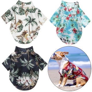 Kokosnussbaum-Druck Hawaiianische Haustierkleidung Hunde-T-Shirts Haustier-Shirts Haustier-Hunde-Shirts Haustier-Hundekleidun