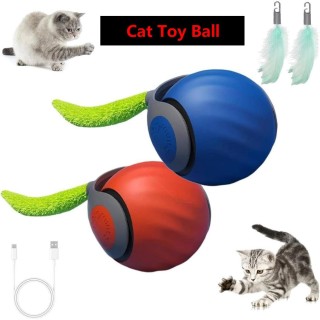 Katzenspielzeug für den Innenbereich, interaktives Katzenspielzeug, intelligenter interaktiver Katzenspielzeugball, zwei Gesc