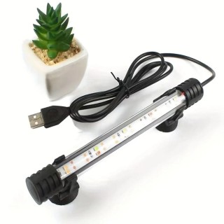Wasserdichte USB-Aquarium-Licht-helle Glasröhrenbeleuchtung Tauchlampe Pflanzenwachstumslampe 17cm weiß/blau