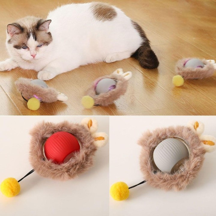 Interaktives Katzenspielzeug, elektrisches Katzenballspielzeug, imitiert Mäuseschwanz-Haustierspielzeug für das Training von