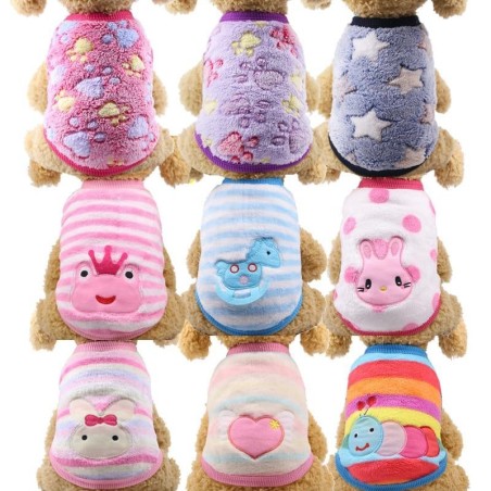 12 Farben Cartoon Welpenweste Warme Hundekleidung Chihuahua Französische Bulldogge Hundemantel für kleine Hundeweste XXS bunt