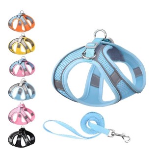 Hundegeschirr- und Leine-Set für kleine Hunde, verstellbar, Welpengeschirr, Weste, Französische Bulldogge, Chihuahua, Hundege