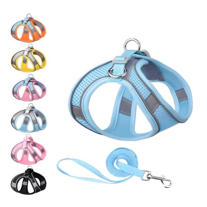 Hundegeschirr- und Leine-Set für kleine Hunde, verstellbar, Welpengeschirr, Weste, Französische Bulldogge, Chihuahua, Hundege