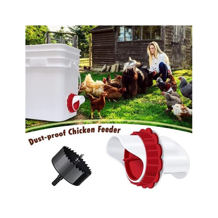 4/6/8-teiliger automatischer Hühnerfutterspender, kein Abfall, Geflügelfutterspender, regendicht, feuchtigkeitsbeständig, mit