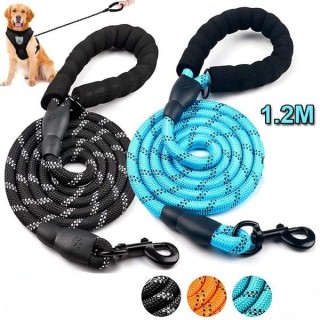 1PC 1,2 m Langlebige Super Lange Nylon Reflektierende Hundeleine Haustier Laufen Tracking Nylon Hund Kette Hund Seil blau