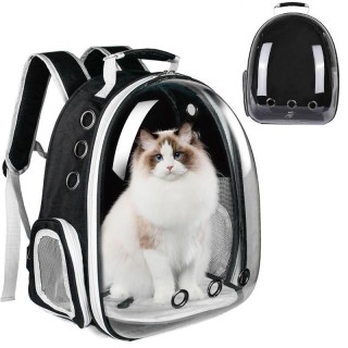 Katzentaschen, tragbare und transparente Raumkapseln, atmungsaktiver Reiserucksack für Haustiere, Welpen zum Spazierengehen i