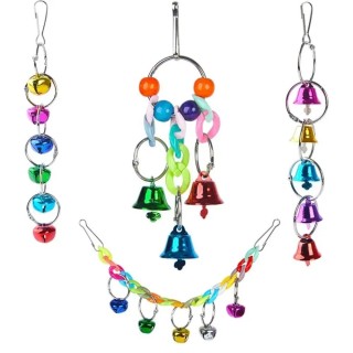 1Pc Papagei Vogel Spielzeug Handgemachte Haustier Vogel Artikel Haustier Schmuck Anhänger Glocke Horn Liefert Vogel Käfig Dek