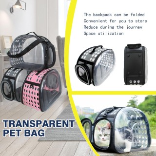 Haustier-Umhängetasche, Katzenträger, Outdoor-Reisen, atmungsaktive Handtasche, Welpen- und Kätzchen-Kapsel, transparente tra