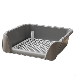 Hundetoilette, Töpfchenschale, spritzwassergeschützt, leicht zu reinigender Toilettenpapierhalter mit Pfosten für kleine Tier