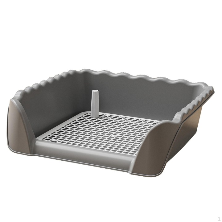 Hundetoilette, Töpfchenschale, spritzwassergeschützt, leicht zu reinigender Toilettenpapierhalter mit Pfosten für kleine Tier