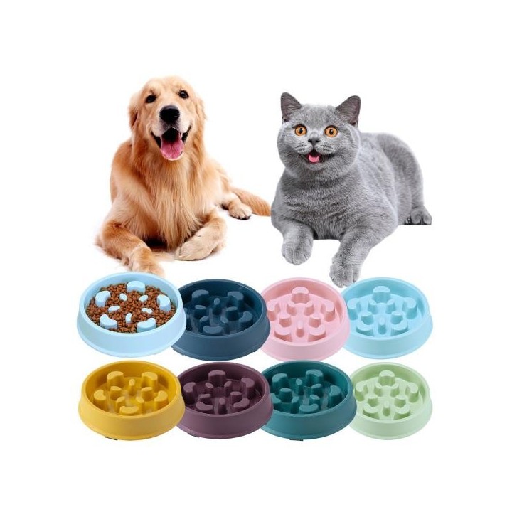 Futternapf für Hunde, großes Fassungsvermögen, rutschfest, bissfest, abriebfest, erstickungssicher, Slow-Eat-Säule, für Katze