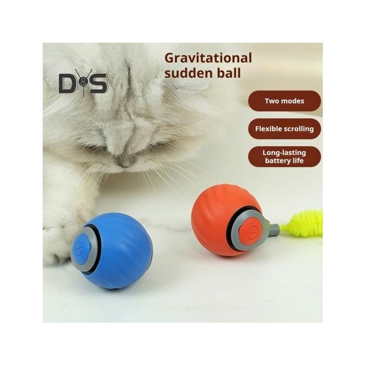Interaktiver Katzenspielzeugball, selbstrollender Katzenball mit einstellbaren Geschwindigkeitsmodi, elektrischer, durch Berü
