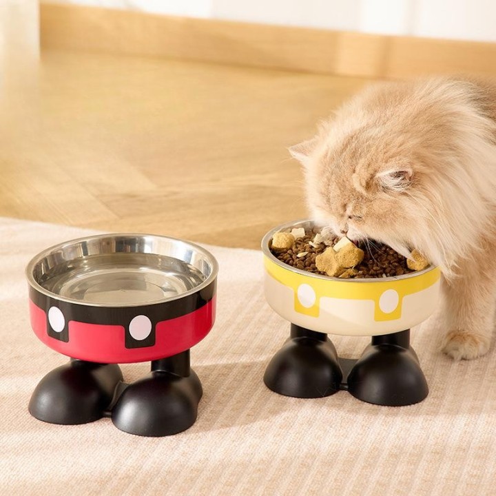 Edelstahlnapf für Haustiere, rutschfest, große Kapazität, Hundenapf, Katzennapf, hoher Napf, Nackenschutz, Kollisionsschutz,