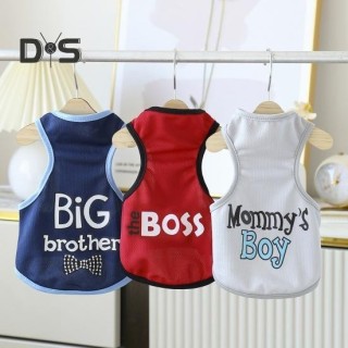 Lose Hundeweste mit Rundhalsausschnitt, modisches ärmelloses T-Shirt für Haustiere, Katzen und Hunde, Sommerkleidung S grau