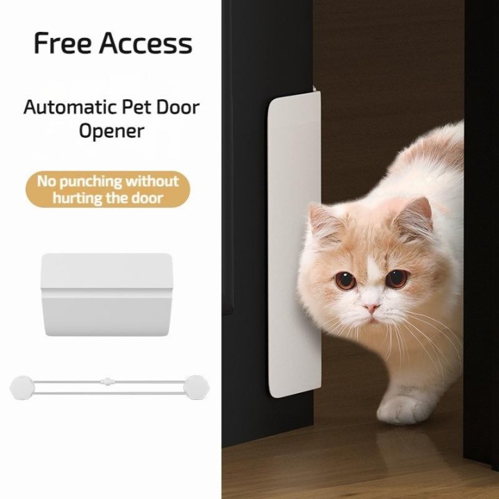 Automatischer Haustier-Türöffner, Katzen-Eingangstür, Türschließer, privater tragbarer Zugang, Haustier-Türgurt für Hinterhof