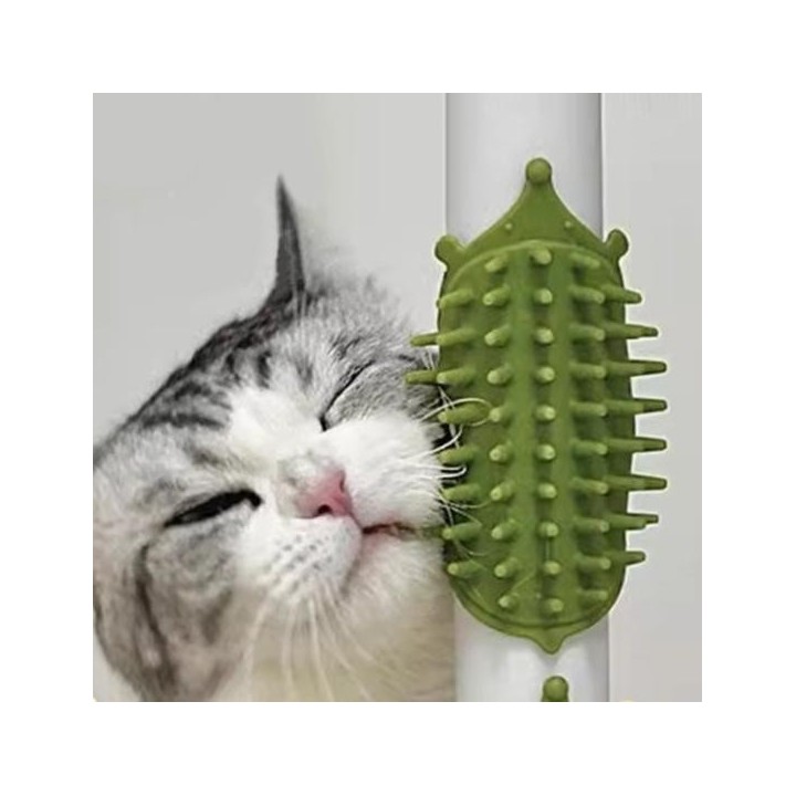 1/2 Stück Multifunktionale Selbstpflegebürste für Katzen mit verstellbarem Riemen, Tischbeinmontage, Selbstpflegebürste für K