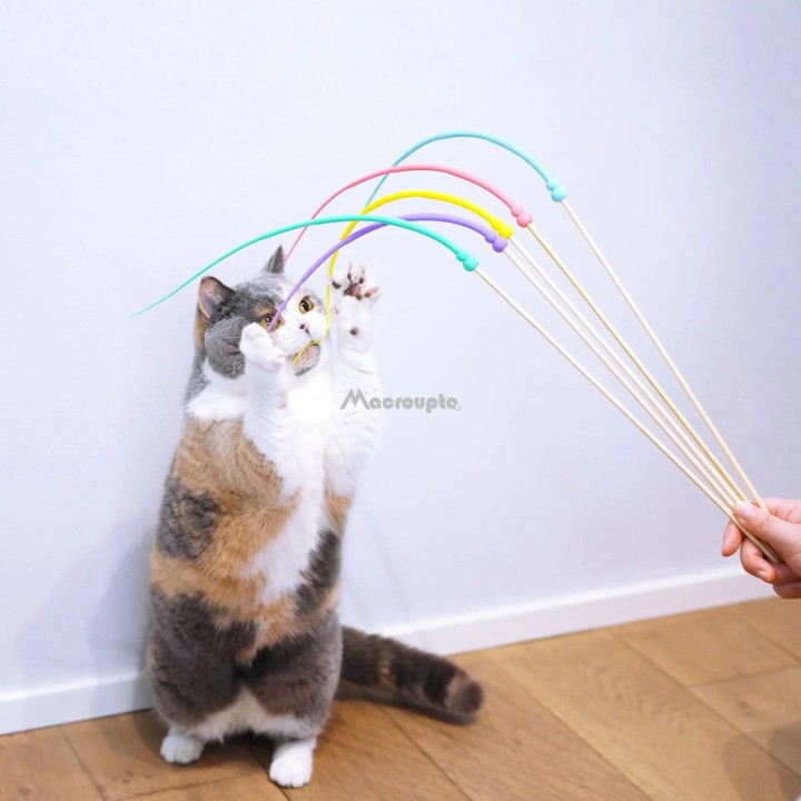 Interaktives Katzenspielzeug, simulierter Mäuseschwanz, Katzenspielzeug, lustiges Silikon-Spielzeug, langer Mäuseschwanz, Kät