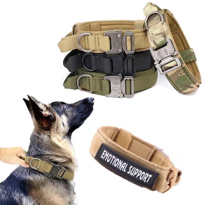 Taktisches Polizei-Hundehalsband, militärisch, verstellbar, strapazierfähiges Nylon, Deutscher Schäferhund, für mittelgroße u