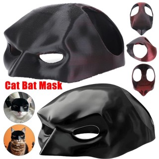 Katzen-Fledermausmaske, coole Katzen-Avenger-Maske, süße Fledermausmaske für Auto, Haustierspielzeug, Halbgesichts-Katzenmask