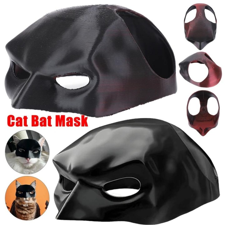 Katzen-Fledermausmaske, coole Katzen-Avenger-Maske, süße Fledermausmaske für Auto, Haustierspielzeug, Halbgesichts-Katzenmask