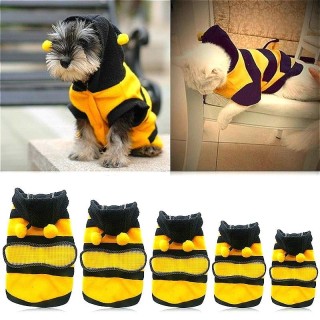 Biene Haustier Welpen Mantel Bekleidung Outfit Fleece Kleidung Hund Katze Hoodie Ausgefallenes Kostüm M