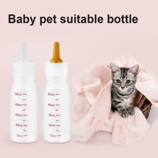 50/120 ml Haustier Kätzchen Katze Milchflasche Silikon Nippel Kleintierfütterung 120ml weiß