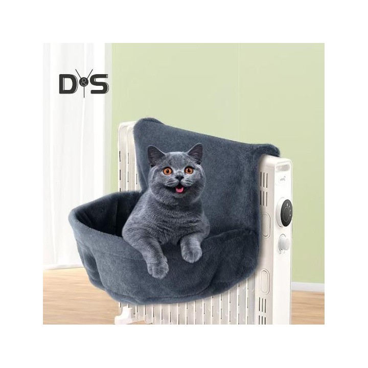 Katzen-Heizkörperbett, hängendes Katzenbett aus Plüsch mit stabilem Metallrahmen, Haustier-Winterkorb, Hängematte zum Aufhäng