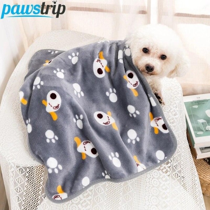 Dünne Haustier-Hundedecke, weiche Haustierdecke für Hunde und Katzen, Cartoon-Hundesofa-Matte, bequeme Katzen-Welpen-Decke, H