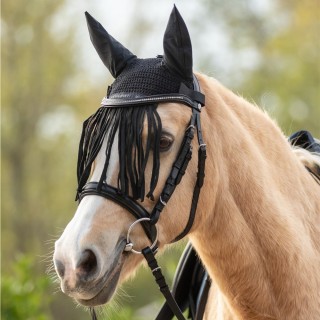 Waldhausen Fliegenohren mit Fransen - schwarz