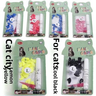 Bunte, weiche TPR-Katzennagelabdeckungen zum Schutz von Möbeln L for 7.5-10kg