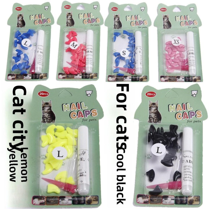 Bunte, weiche TPR-Katzennagelabdeckungen zum Schutz von Möbeln L for 7.5-10kg