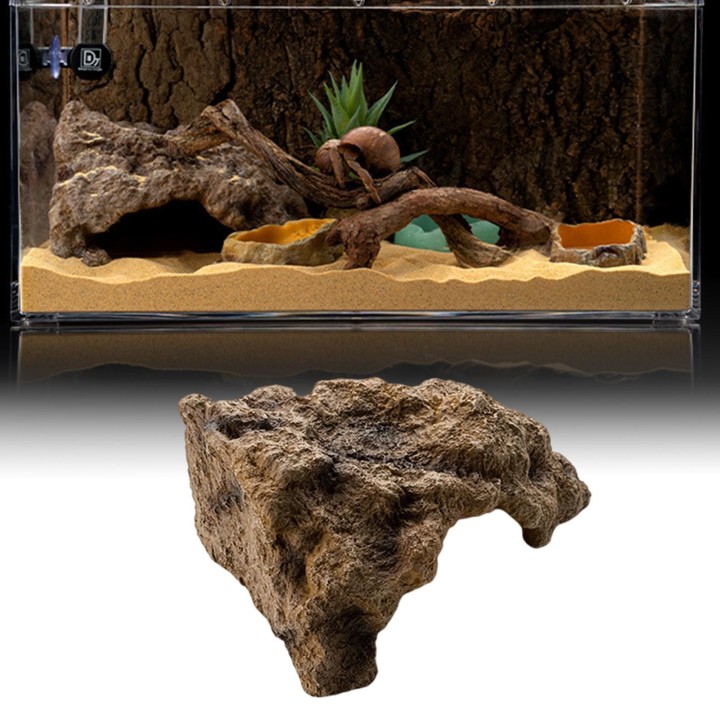 Künstliche Reptilien-Versteckhöhle, Dekoration, Unterschlupf, Ruhehöhle für Aquarien, Eidechsen, Schlangen, Schildkröten, Ver