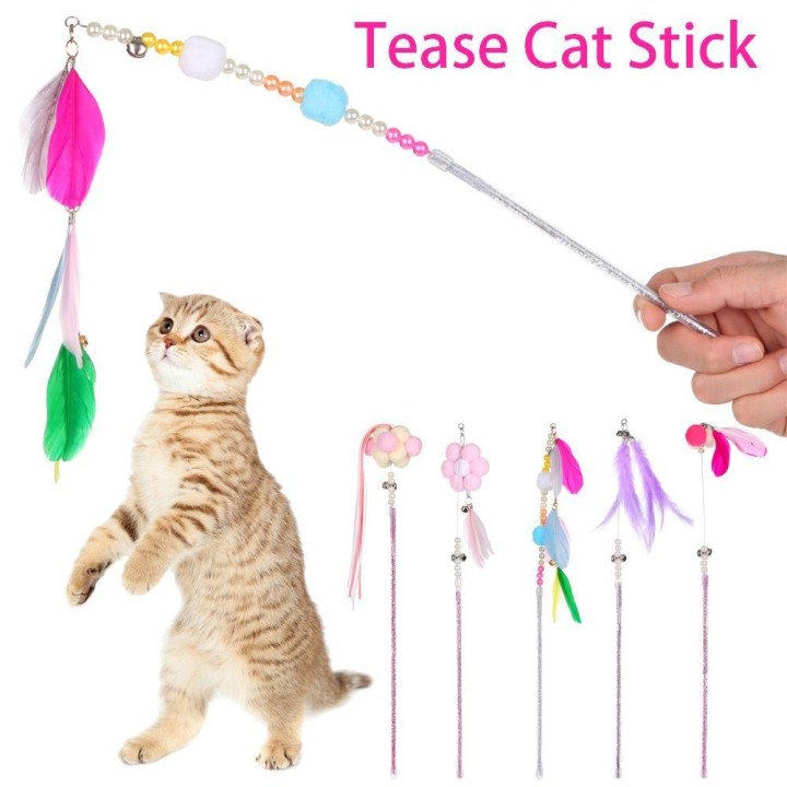1 STÜCKE Home Feder Tease Katze Stick Katzenspielzeug Katzenprodukte Haustierspielzeug Katzenbedarf Cloud