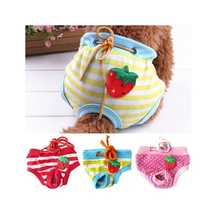 Neue weibliche Haustier Hund Welpen süße Sanitär Hose kurze Höschen gestreift Windel Unterwäsche S rosa