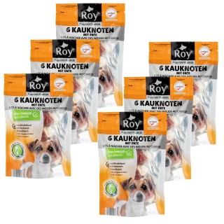 6 Kauknoten mit Ente 6 cm, 100 gr. - 6er Set