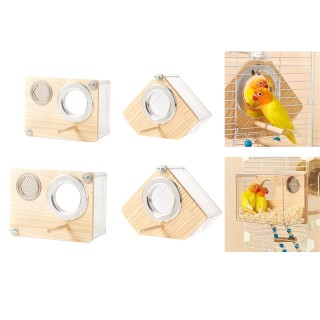 Vogelnestkäfig, Holzschutznest, Papageienkäfig, Fenster, Zuchtbox, Lebensraum für kleine Vogelkäfig-Dekore L