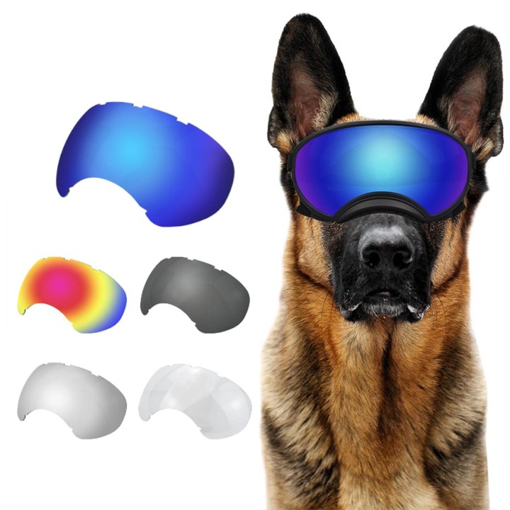 Outdoor-Hundebrille, Schutzbrille, klare UV-Ersatzgläser, Sonnenbrille, kompatibel mit verschiedenen Haustieren, winddicht, s