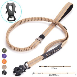 1PC Heavy Duty Tactical Bungee Hundeleine No Pull Hundeleine Reflektierende Stoßdämpfung Zugseil schwarz