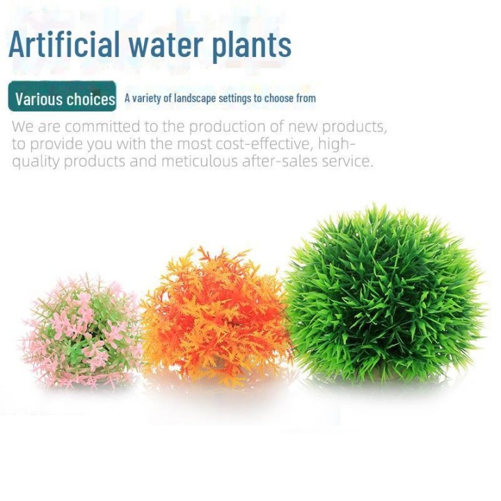 Aquarium-Dekor: Künstliches Wassergras, Blumenball und Grashaufen aus Kunststoff small CPO120 rosa