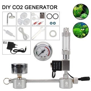 CO2-Generator Aquarium CO2-Generator-System-Kit mit Magnetventil für Wasserpflanzenwachstum Blasenzähler Diffusor DIY D