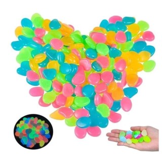 300 Teile Pierres Lumineuses, Galet Lumineux, Cailloux Fluorescents, Pierres Décoration, Aquarium Lumineux Coloré, Brillant o