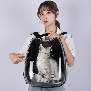 Katzentasche, atmungsaktive Haustiertasche, tragbare Außentasche, transparente Weltraumtasche, Haustierauto 34*40*28cm