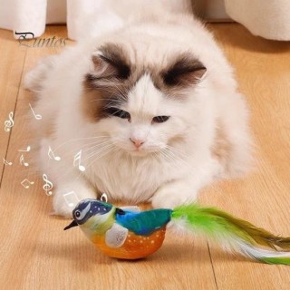 Zwitschernder Vogel, Katzenspielzeug, interaktive Simulation, elektrischer Vogel, berührungsaktivierter Plüschvogel, Katzensp
