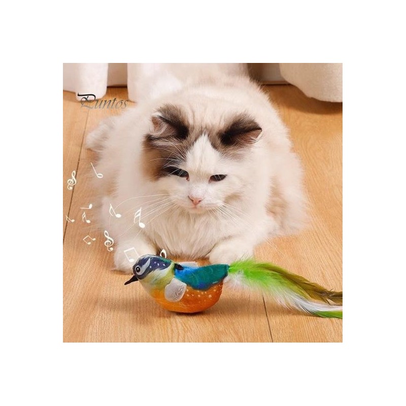 Zwitschernder Vogel, Katzenspielzeug, interaktive Simulation, elektrischer Vogel, berührungsaktivierter Plüschvogel, Katzensp