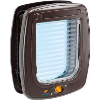 FERPLAST Katzen-Schwingtür aus Kunststoff - 26,2 x 10,2 x 31,2 cm - Braun - Für große Katzen und kleine Hunde