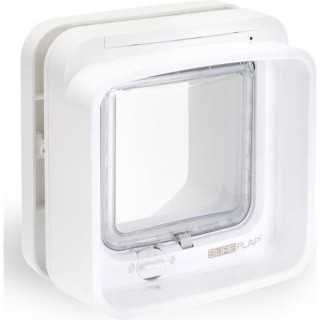 SureFlap DualScan Mikrochip-Katzenklappe – Weiß – 142 mm x 120 mm (Speicherung von bis zu 32 Chips)