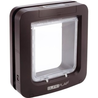 SureFlap Große Katzenklappe mit Mikrochip – Braun – 178 mm x 170 mm (Speicherung von bis zu 32 Chips)