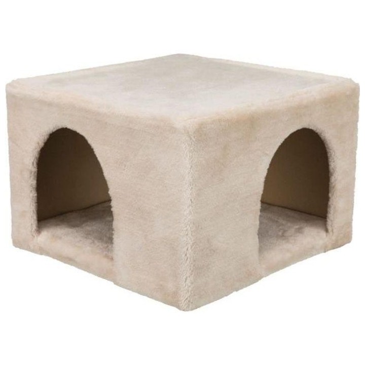 Abri douillet peluche - 36 × 25 × 36 cm - Beige - Pour lapins et petits rongeurs