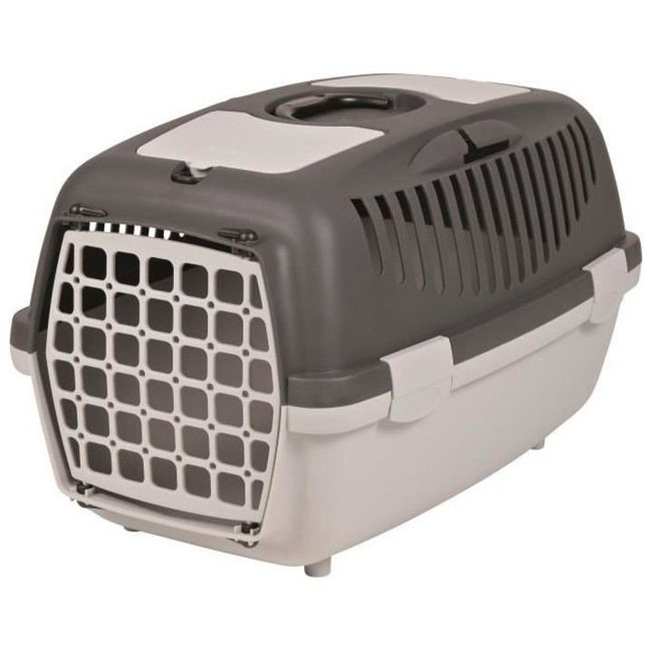 TRIXIE Transportbox Capri 2 - XS-S : 37x34x55 cm - Hellgrau und Dunkelgrau - Für Hunde und Katzen